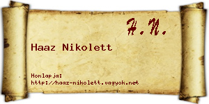 Haaz Nikolett névjegykártya